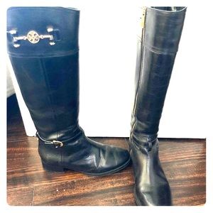 Tory Burch black leather riding boot size 7